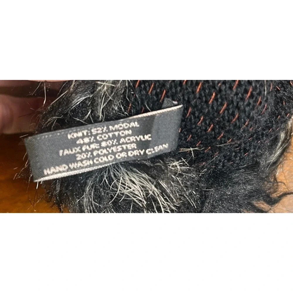 Dillard's Black Knit Gloves Faux Fur Cuff Women's One Size Winter Cold Weather